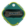 Green & Yellow Rounded Square Stainless Steel Lunch Box