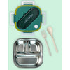 Green & Yellow Rounded Square Stainless Steel Lunch Box