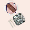 Pink & Purple Rounded Square Stainless Steel Lunch Box