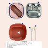Pink & Purple Rounded Square Stainless Steel Lunch Box
