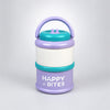 Purple Happy Bites Double Decker Stainless Steel Lunch Box