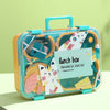 Teal & Mustard Meow Compact Lunch Box
