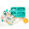 Teal & Mustard Meow Compact Lunch Box