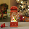 London Booth Santa With Tree & Deer | Musical Glitter Water Light Christmas Lantern