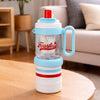 Light Blue White 4 in 1 Water Bottle , infuser & mini snack box | 1000ml