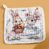 5 Pcs Woodland Theme Super Soft Breathable Pure Muslin Cotton Napkins Set