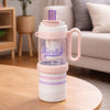 Pink White 4 in 1 Water Bottle , infuser & mini snack box | 1000ml