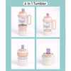 Pink White 4 in 1 Water Bottle , infuser & mini snack box | 1000ml