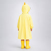 Yellow Duck 3D Paw Knee Length Raincoat for Kids