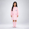 Pink Rabbit 3D Paw Knee Length Raincoat for Kids