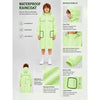 Green Pocket Patch long Length Raincoat for Kids & Teens