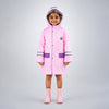 Minimal Pink & Purple Pocket Knee Length Raincoat for Kids & Teens