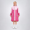 Pink Colour-Block Knee-Length Raincoat for Kids & Teens