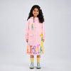 Pink Giraffe Knee Length Raincoat for Kids