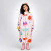 Pink Sunshine Doodle Knee-Length Raincoat for Kids