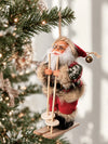 Red & Green Knitted Skiing Santa Christmas Tree Ornament