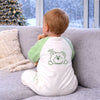 Mint Bear & Cream Winter Romper With Matching Bib