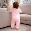 Peach 3Flower Winter Full Sleeves Jumpsuit Romper
