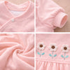 Peach 3Flower Winter Full Sleeves Jumpsuit Romper