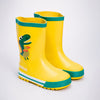 Mr. Yelosaur Stripe , Flexible Rubber Rain Gumboots for Toddlers and Kids