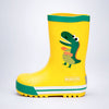 Mr. Yelosaur Stripe , Flexible Rubber Rain Gumboots for Toddlers and Kids