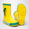 Mr. Yelosaur Stripe , Flexible Rubber Rain Gumboots for Toddlers and Kids