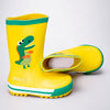 Mr. Yelosaur Stripe , Flexible Rubber Rain Gumboots for Toddlers and Kids