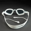 White Navy Cat Eye Shape Frame Anti Fog UV Protection Leakproof Design Swim Goggles