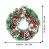 Big Frosty Pinecone Artificial Christmas Wreath | 15 Inches