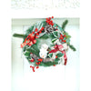Double Bow Snowman Face Artificial Christmas Wreath | 16 Inches