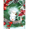 Double Bow Snowman Face Artificial Christmas Wreath | 16 Inches