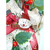 Double Bow Snowman Face Artificial Christmas Wreath | 16 Inches