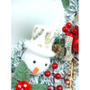 White Bushy Christmas Wreath With Snowman Berries & Jute Accents | 17 Inches
