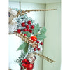 White Bushy Christmas Wreath With Snowman Berries & Jute Accents | 17 Inches