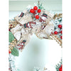 White Bushy Christmas Wreath With Snowman Berries & Jute Accents | 17 Inches