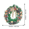 Mushroom Buds & Bushy Frosty Pinecone Artificial Christmas Wreath | 19 Inches