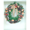 Mushroom Buds & Bushy Frosty Pinecone Artificial Christmas Wreath | 19 Inches