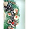 Mushroom Buds & Bushy Frosty Pinecone Artificial Christmas Wreath | 19 Inches