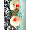 Mushroom Buds & Bushy Frosty Pinecone Artificial Christmas Wreath | 19 Inches