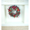 Big Red & Black Checkered Bow Bushy Christmas Wreath Filled With Berries And Fillers | 20 Inches