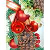 Dark Green Wooden Pinecone Bells & Heavy Fillers Artificial Christmas Wreath | 21 Inches