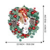 Bushy Frosty Big Red Gold Bow Snowman With Heavy Fillers Artificial Christmas Wreath | 22 Inches