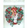 Bushy Frosty Big Red Gold Bow Snowman With Heavy Fillers Artificial Christmas Wreath | 22 Inches