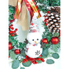 Bushy Frosty Big Red Gold Bow Snowman With Heavy Fillers Artificial Christmas Wreath | 22 Inches