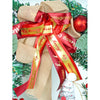 Bushy Frosty Big Red Gold Bow Snowman With Heavy Fillers Artificial Christmas Wreath | 22 Inches