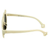 2D Ear White Frame Anti Ultraviolet Unisex Sunglasses With Satin Storage Pouch