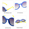 Blue Frame With Yellow Arms Anti Ultraviolet Unisex Sunglasses With Hardcase Storage