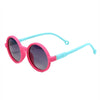 Pink Frame With Teal Arms Anti Ultraviolet Girls Sunglasses With Hardcase Storage