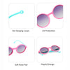 Pink Frame With Teal Arms Anti Ultraviolet Girls Sunglasses With Hardcase Storage