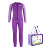 Dive 2-Piece set Purple & Pink Side Panel, Front-Zip Jacket with Full Length Pants, 2.5mm Neoprene Kids Swimsuit with Free Washbag